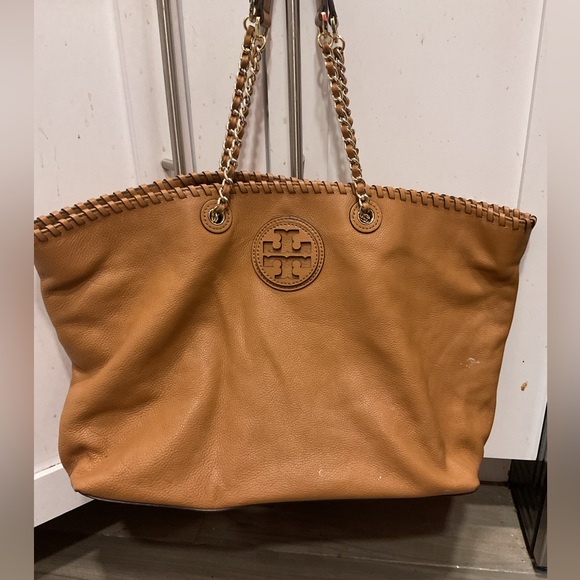 Tory Burch Handbags - TORY BURCH Marion East West Large Brown Leather Tote bag Shoulder Purse Y2K